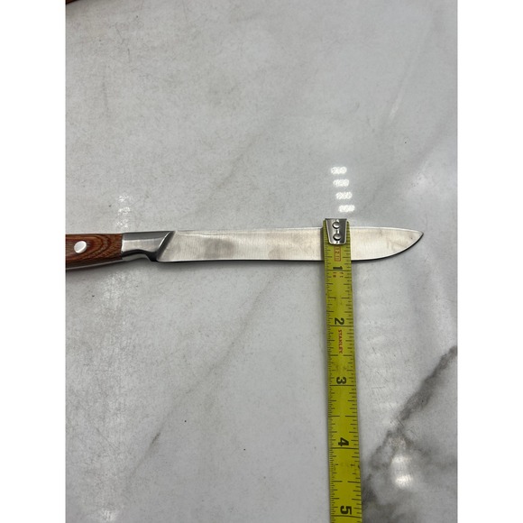 The Chefs Edge Steak Knives Wood Handle High Carbon Stainless Steel Japan Set 4